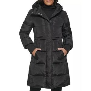 NWOT Kenneth Cole Anorak Puffer Coat Jacket: Warm Comfy Flattering Fit & Flare